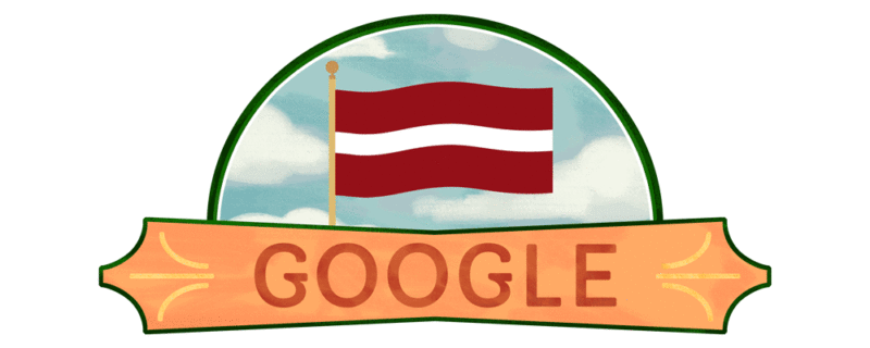 Latvia Independence Day 2021 celebrating with Google Doodle
